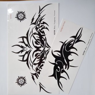 Kotbs 2 Sheets Large Tribal Totem Temporary Tattoo Sticker Back Arm Body Tattoos Big Size Temporary Tattoos for Men Women Waterproof Fake Tattoo