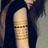 Flash Tattoo Gold Silver Metallic Temporary Tattoos Fake Jewelry Inspired