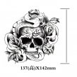 Large Skull Tattoo Sticker Body Art Makeup Temporary Tattoos Fake Tattoo For Men